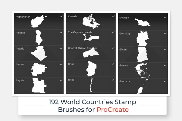 Download Country Maps Brushes for ProCreate