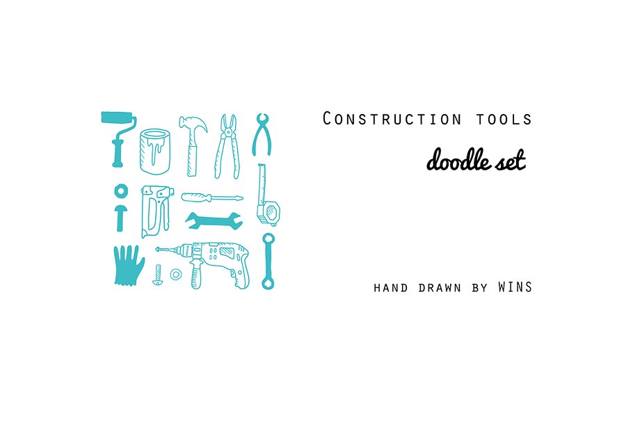 Download Construction TOOLS Doodle set