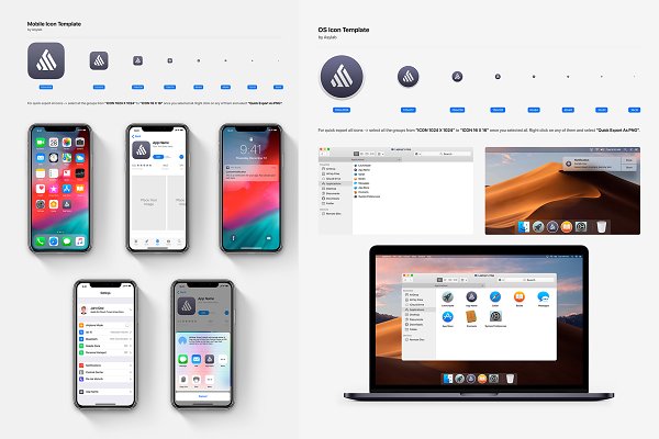 Download Desktop OS & MobiIe Icon Template