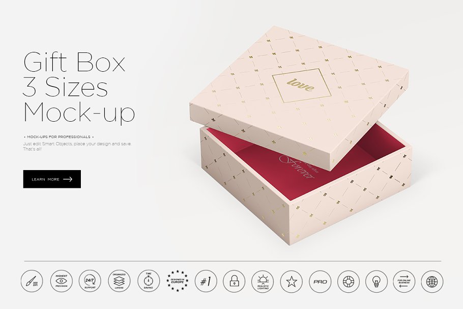 Download Gift Box 3 Sizes Mock-up