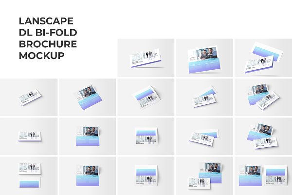 Download Landscape DL Bi-Fold Brochure Mockup