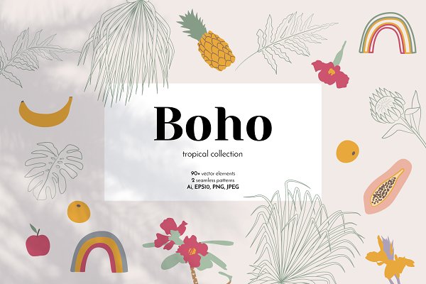 Download Boho Tropical Abstract Elements