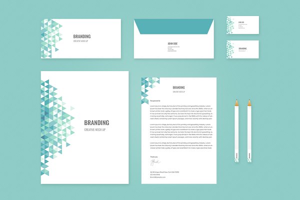 Download Brand Identity Set: Teal Triangles