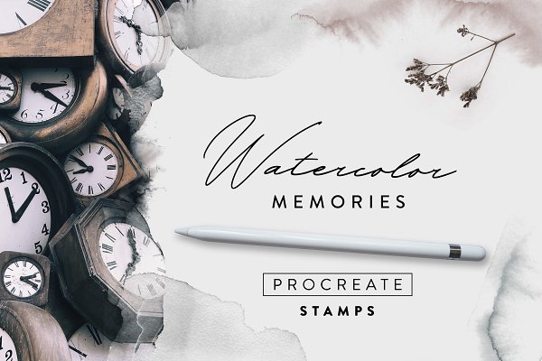 Download Watercolor Memories Procreate Stamps