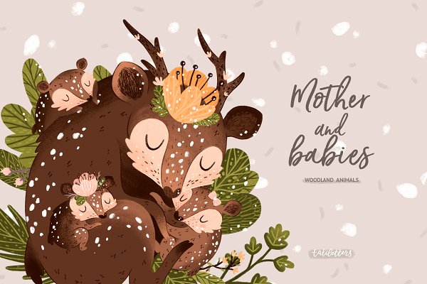 Download Mother and baby Woodland animals