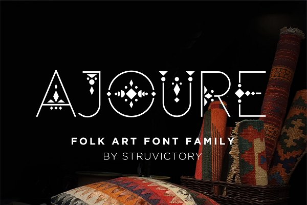 Download Ajoure - Folk Art Logo Font Family