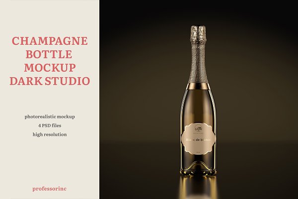 Download Champagne Bottle Mockup