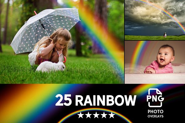 Download 25 Rainbow Photo Overlays