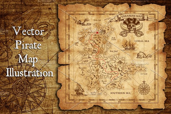 Download Vector Pirate Treasure Map