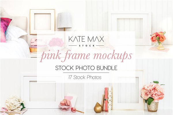 Download Pink Frame Mockups Stock Bundle