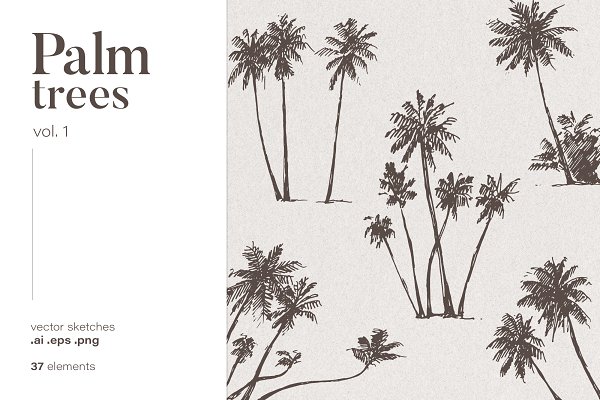 Download Silhouettes of palm trees