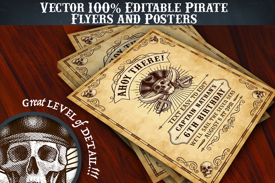 Download Pirate Flyer Invite Templates