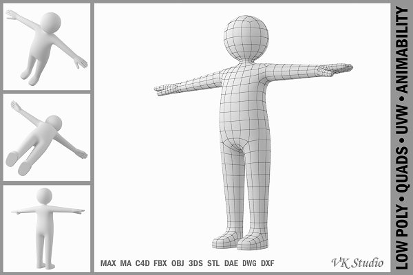 Download Adult Male Stickman in T-Pose