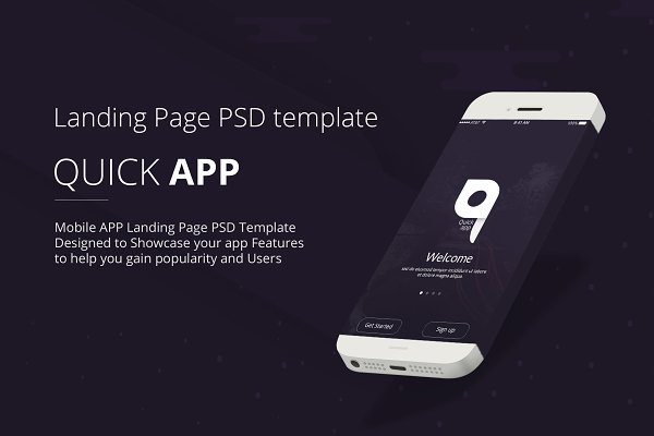 Download QuickApp - Landing Page PSD Template