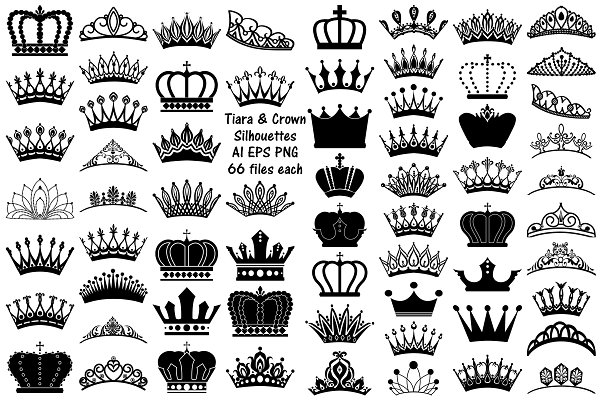 Download Tiara & Crown Silhouettes AI EPS PNG