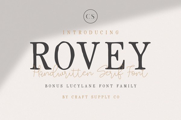 Download Rovey - Handwritten Serif Font+Bonus