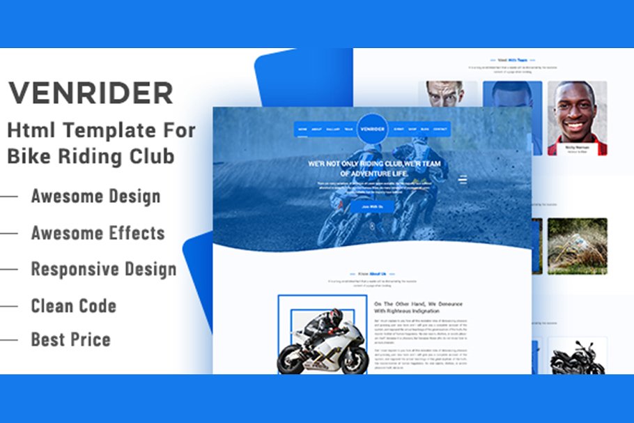 Download VenRider - Bike Club HTML Template