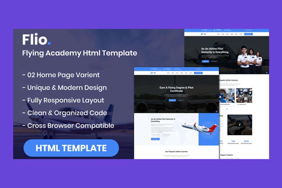 Download Flio - Flying Academy HTML Template