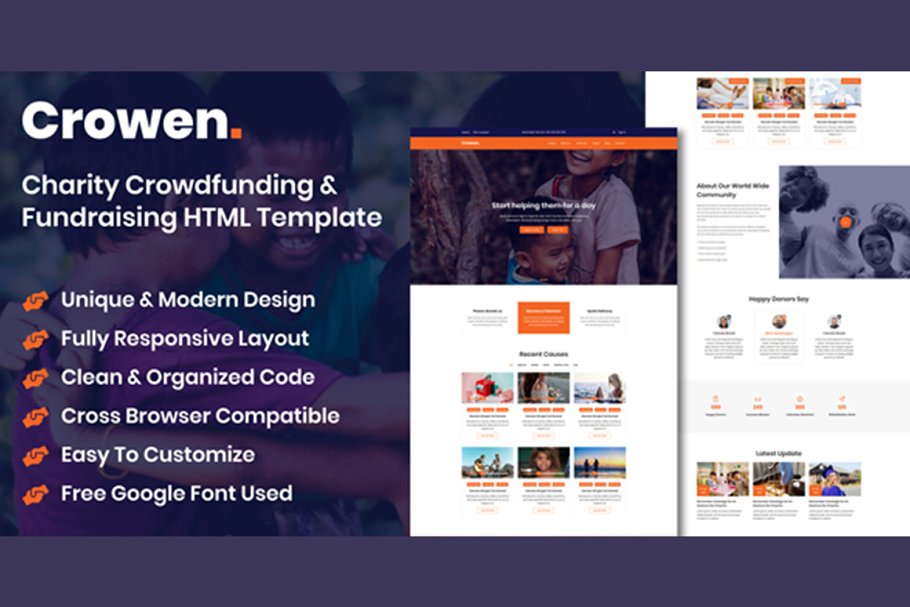 Download Crowen - Charity HTML Template