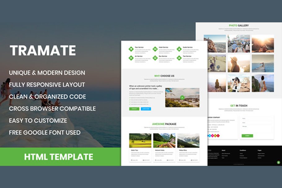 Download TraMate - Travel Agency HTML Templat