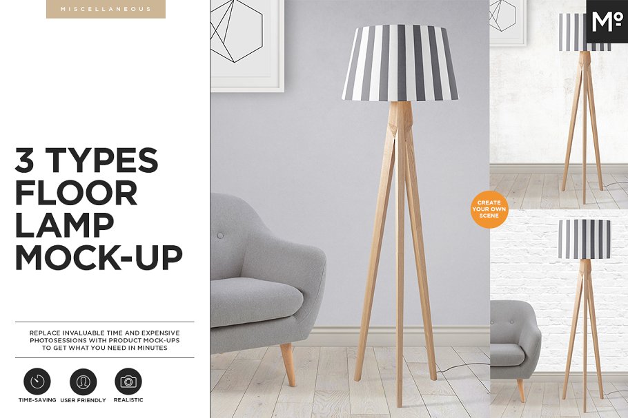 Download 3 Types Floor Lamp Mock-up