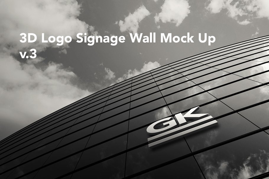 Download 3D Logo Signage Wall Mock Up / v.3