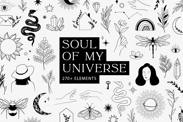 Download Soul of my Universe. Magic logo set