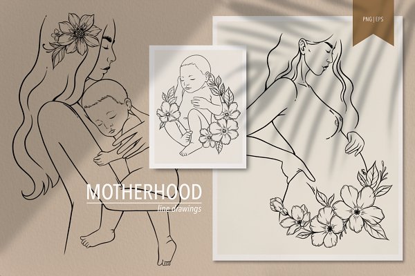 Download motherhood line art