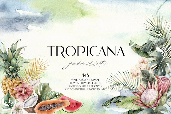 Download Tropicana. Tropical leaves