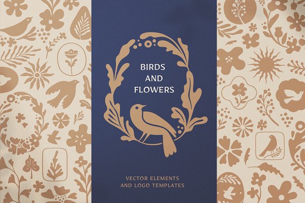 Download Birds and flowers - vector elements