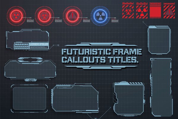 Download Futuristic HUD frame interface set