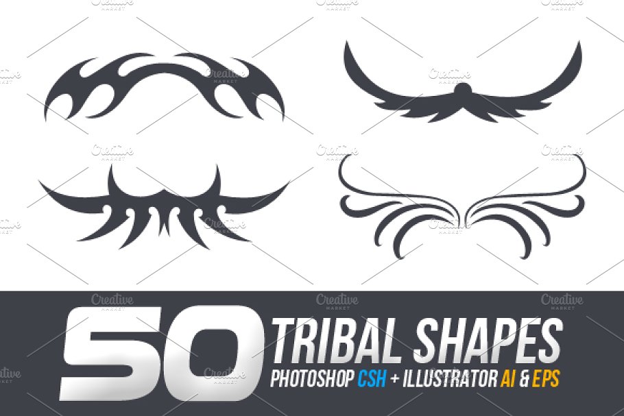 Download 50 Tribal Custom Shapes