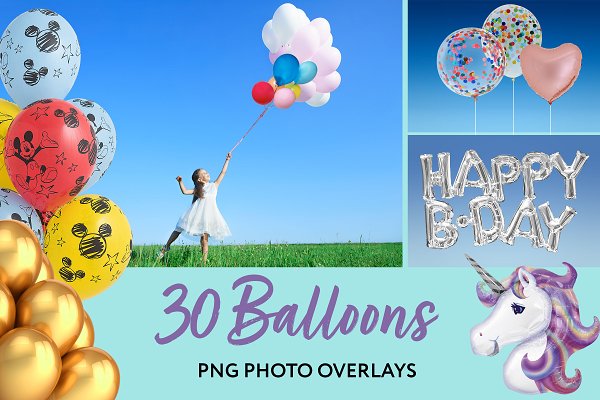Download 30 Air Balloons Photo Overlays