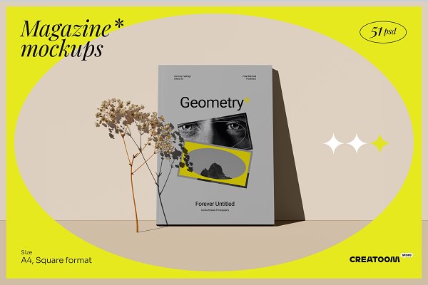 Download Geometry-magazine mockup kit