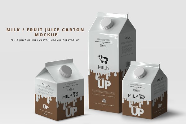 Download Milk / Fruit Juice Carton Mockup