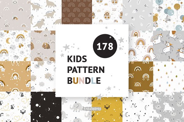 Download Kids seamless pattern BUNDLE