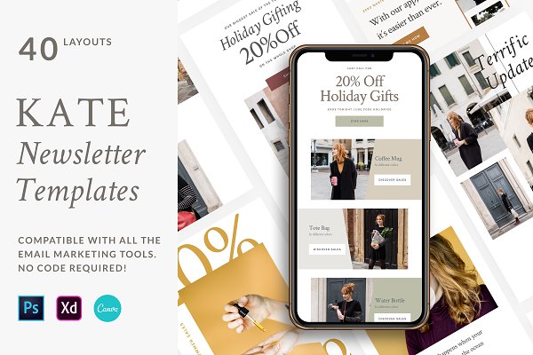 Download Kate Newsletter Templates PS CANVA