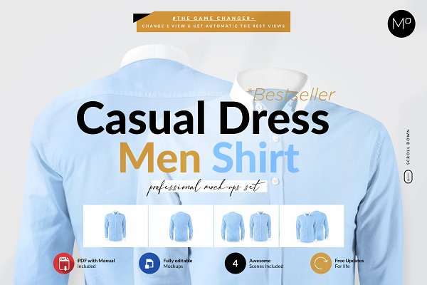 Download Casual Dress Men Shirt Mock-up