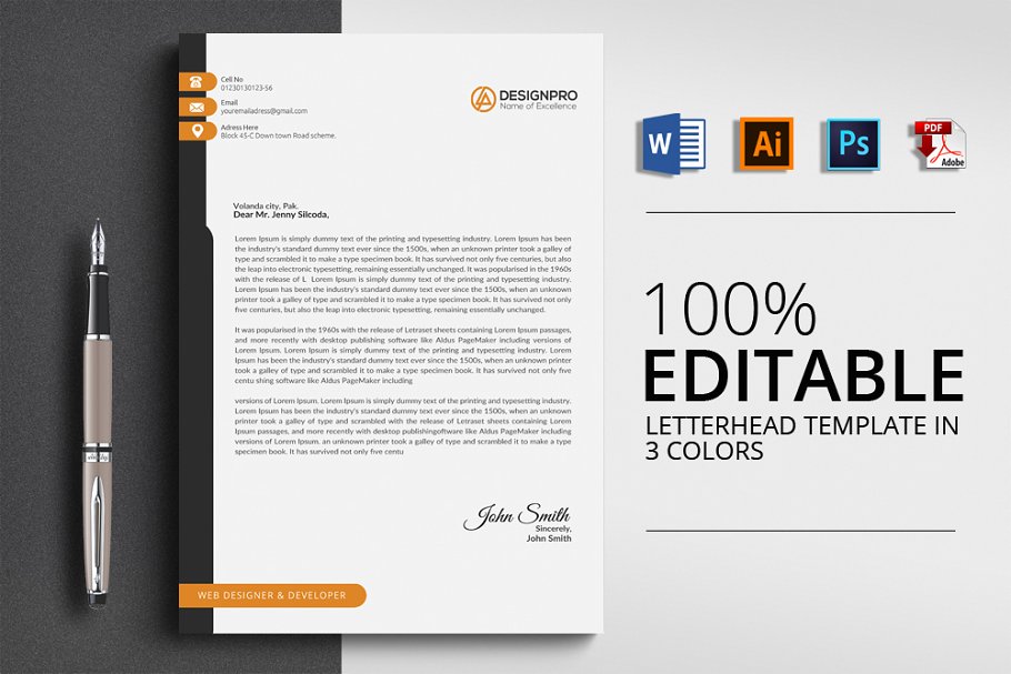 Download Letterhead Template with Word Format