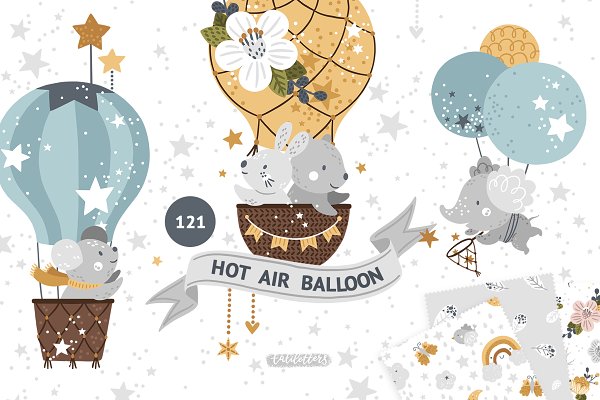 Download Hot Air Balloon Clipart & Patterns