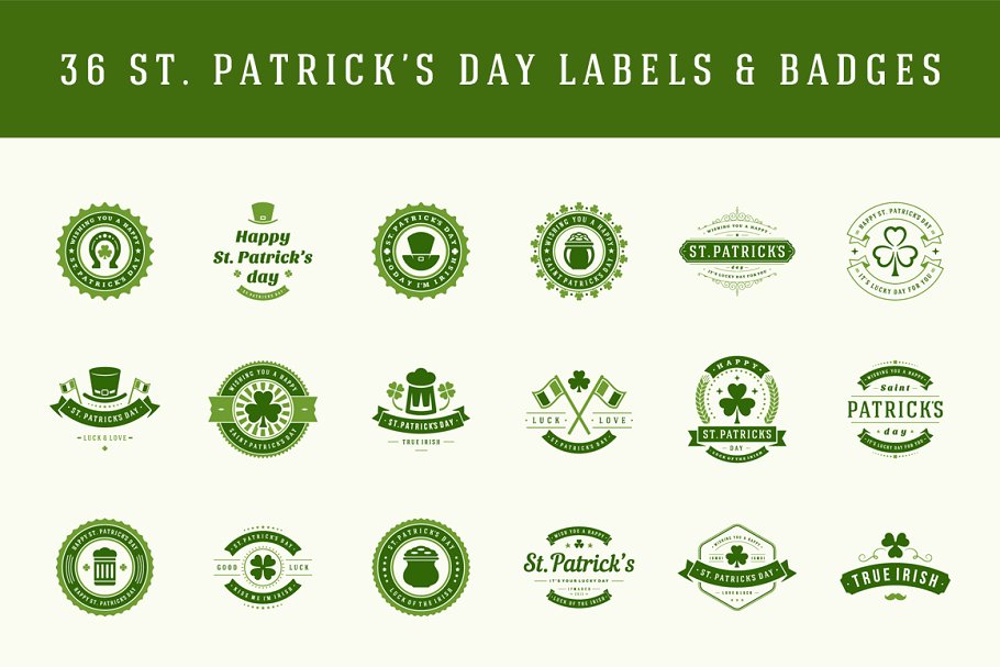 Download St. Patricks Day Labels and badges