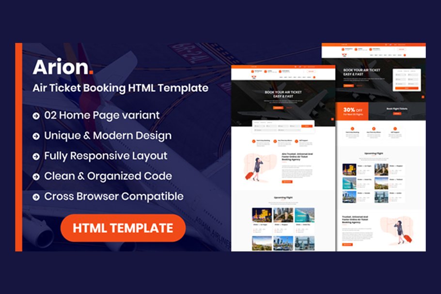 Download Arion-AirTicket Booking HTML Templat