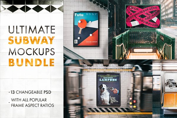 Download Ultimate subway NYC mockup bundle
