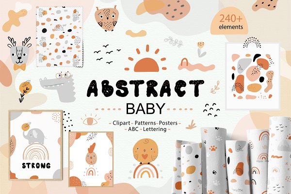 Download Abstract Shapes & Baby Animals Set