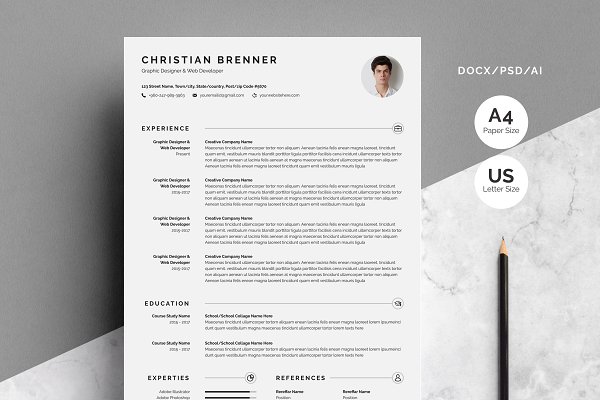 Download Clean Resume/CV With Cover Letter