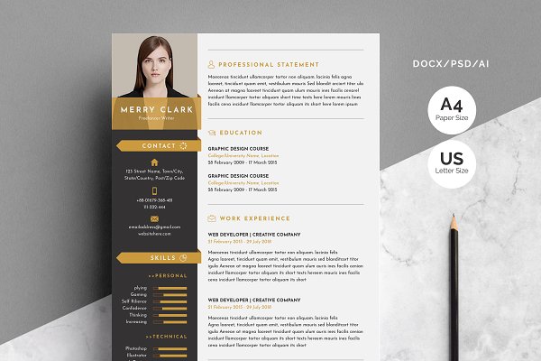 Download Modern Resume Template 3 Pages