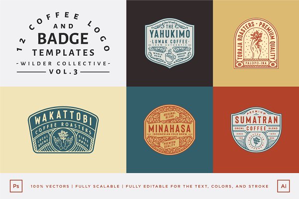 Download 12 Coffee Logo and Badge Templates