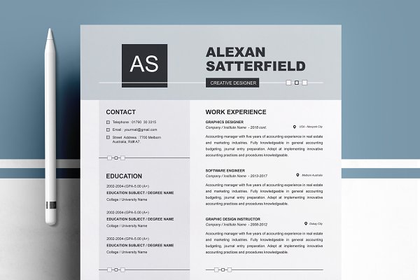 Download Apple Pages Resume / CV Template