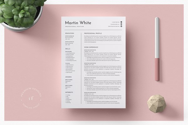 Download Clean Word Resume & Cover Letter
