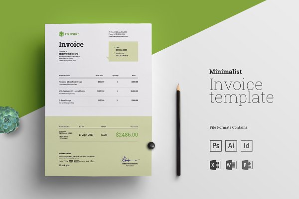 Download Minimalist Excel Invoice